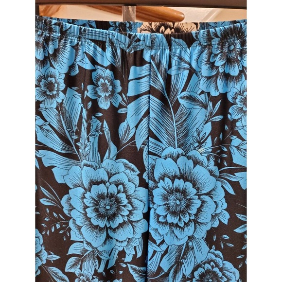 Sunny Leigh Palazzo Multicolor Polyester Mid Rise Stretch Comfort Waist Pant M - Picture 3 of 11